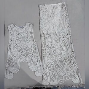 Zara White Asymmetrical Lace Dress